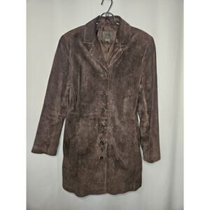 Women’s Genuine Suede Leather Long Jacket from Outfit Leather - Women’s Size 8